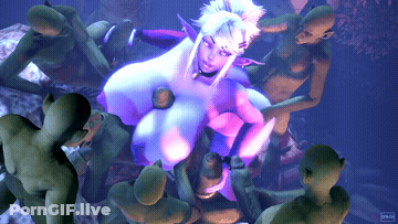 3D Elf Gangbang GIF