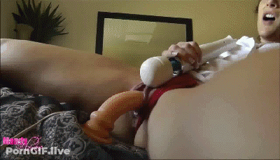 Babe Gets Dildoed: Hot Toy Fun GIF