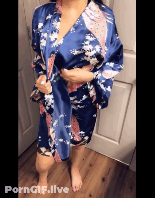Big Boobs, Nice Body, Robe, Shaved Pussy: A Sensual Experience GIF