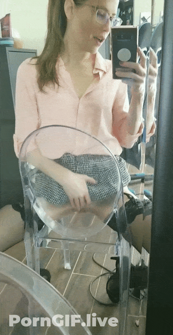 Big Tits In Glass Chair GIF