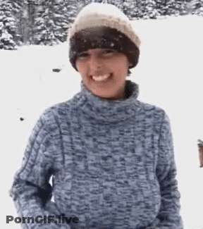 Big Tits Smiling In The Snow GIF