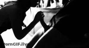 Black And White Blowjob GIF