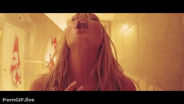 Blonde Celebrity Babes Drinking In The Shower GIF