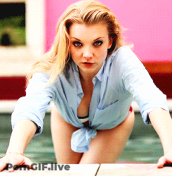 Blonde Hot Chick In Blue Shirt GIF