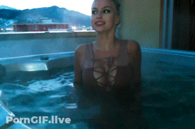 Blonde MILF Teasing In A Jacuzzi - Amazing Tits And Boobs GIF