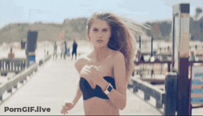 Busty Babe In Black Bikini: Nude And Ready For Sex GIF