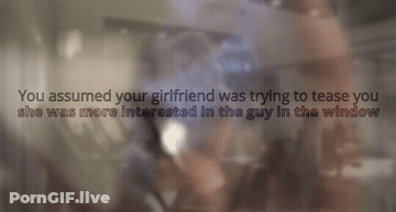 Caption Cuckold Flashing Hotwife GIF