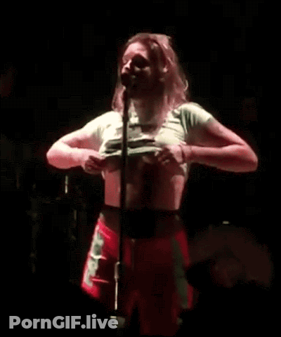 Celebrity Shirtless Singer Performing On Stage GIF