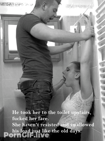 Cuckold Caption: Facefucking The Hotwife's Slave GIF