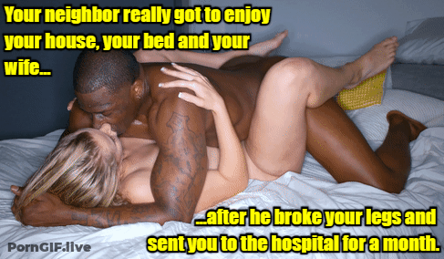 Cuckold Captions: Neighbor's Wife Gets BBC'd By Alpha Male GIF