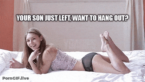 Cuckold Captions: Son Just Left, Want To Hang GIF