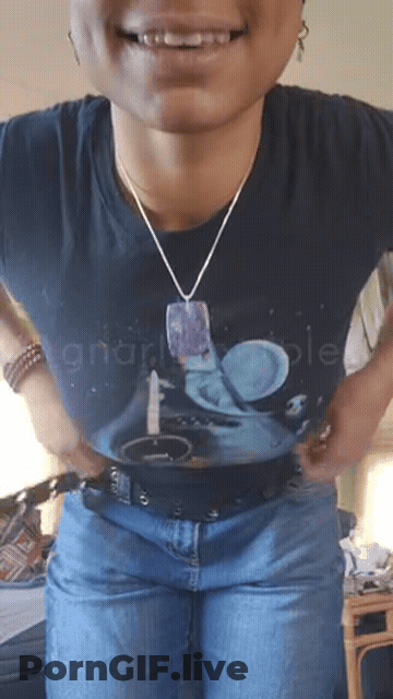 Curly Hair Ebony Titty Drop GIF