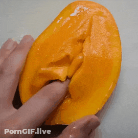 Food Fuck Toy: Mango Masturbation GIF