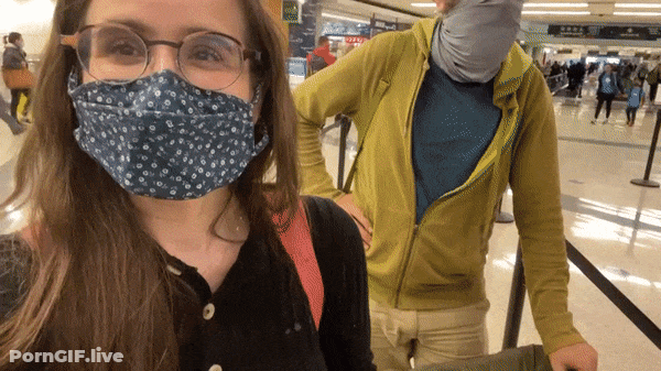 Glasses Flashing Amateur Public Sex GIF