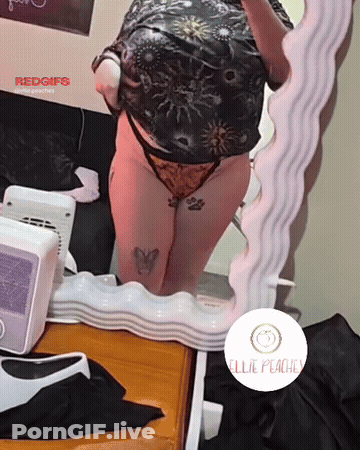 Halloween Thong And Saggy MILF Tits GIF