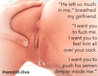 Hotwife Sharing Caption: My Girlfriend's Creamy Creampie GIF