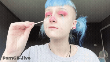 In This Video Clowngirl Bean Sticks Multiple Qtips Deep Inside Her Cute Nostrils, Which Induces Multiple Intense Sneezin GIF