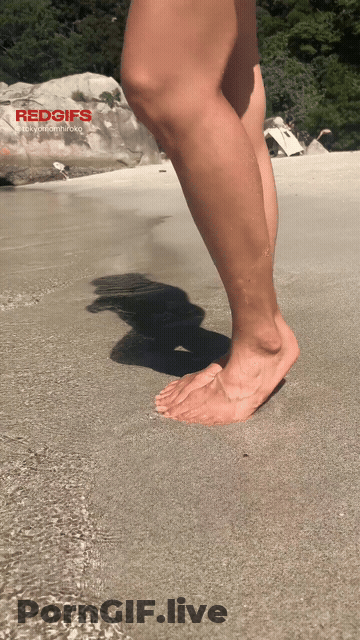 Japanese Mom So Classy On The Beach GIF