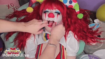 Open Wide... This Clown Mouth And Tongue Fetish Video Also Features A Hot Clown ASMR Blowjob. 55% Off Entry To Our Clown GIF