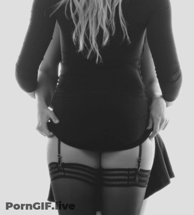 Sexy Ass Shot: Black Lingerie And Stockings GIF