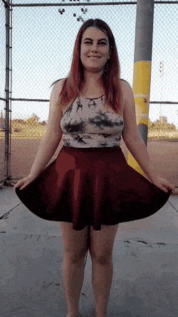 Amateur BBW's Sizzling Skirt Show: A Sensual Spectacle GIF
