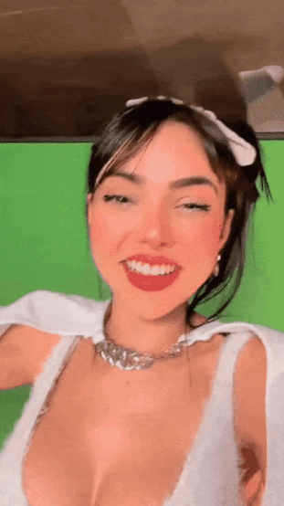 Big Tits Brazilian Streamer Naked On Green Screen GIF