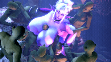 3D Elf Gangbang GIF