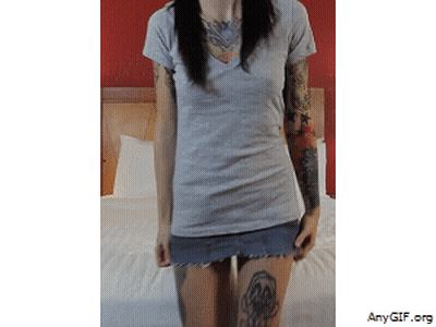 Babes, Brunette, And Pornstar: A Tattooed Beauty's Naughty Adventures GIF