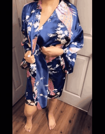 Big Boobs, Nice Body, Robe, Shaved Pussy: A Sensual Experience GIF