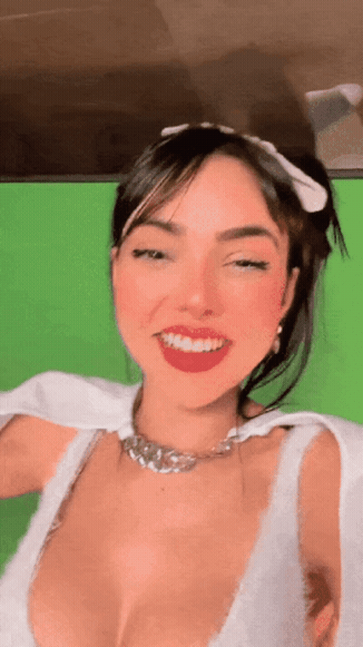 Big Tits Brazilian Streamer Naked On Green Screen GIF
