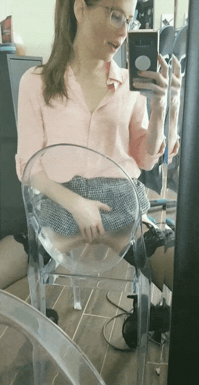 Big Tits In Glass Chair GIF