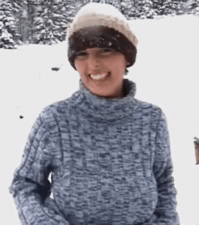 Big Tits Smiling In The Snow GIF