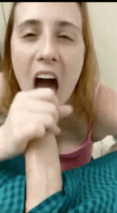 Blonde Amateur Gets Facial Cumshot GIF