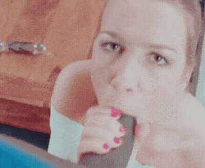 Blonde Babes Giving Amazing Blowjobs GIF