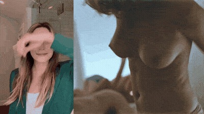 Blonde Celebrity Panties: Big Tits And NSFW Fun GIF