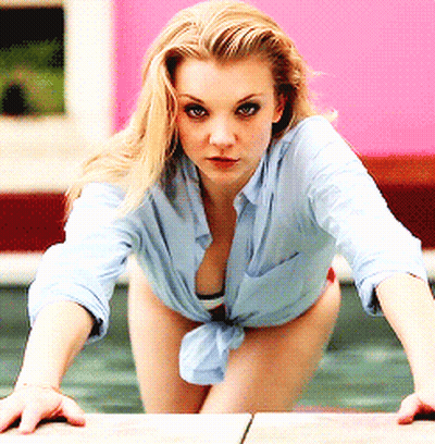 Blonde Hot Chick In Blue Shirt GIF