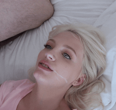Blonde Pornstar Gives Facial Cumshot GIF