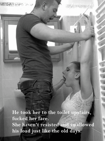 Cuckold Caption: Facefucking The Hotwife's Slave GIF
