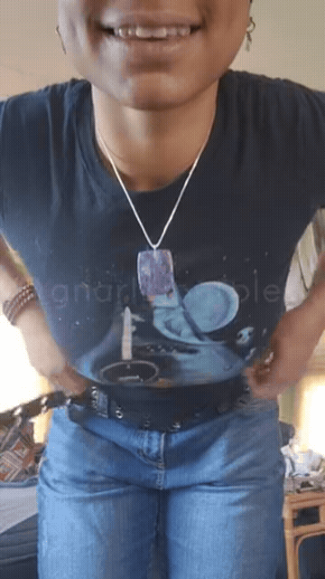 Curly Hair Ebony Titty Drop GIF