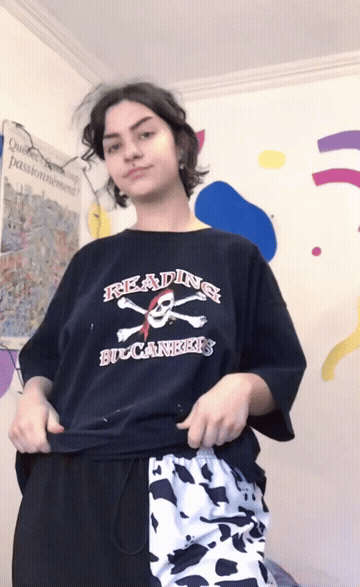 Flashing Lesbian Tits GIF