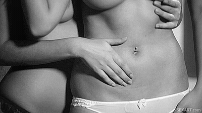Fondling Lesbian's Belly: A Sensual Experience GIF