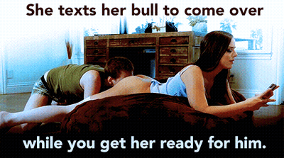 Get Her Ready For The Bull: Caption, Cuckold, Hotwife, Humiliation GIF
