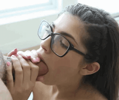 Glasses Babe Gets Her Pussy Eaten GIF