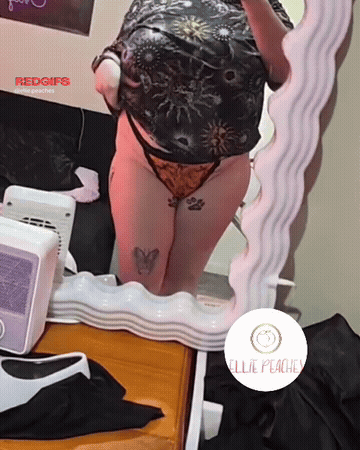 Halloween Thong And Saggy MILF Tits GIF