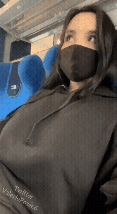 Huge Titties On The Train GIF