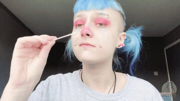In This Video Clowngirl Bean Sticks Multiple Qtips Deep Inside Her Cute Nostrils, Which Induces Multiple Intense Sneezin GIF