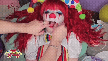 Open Wide... This Clown Mouth And Tongue Fetish Video Also Features A Hot Clown ASMR Blowjob. 55% Off Entry To Our Clown GIF