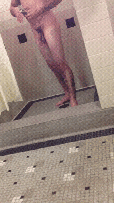 Penis Pumping In The Shower: A Dirty, Sweaty, And Wet Experience GIF