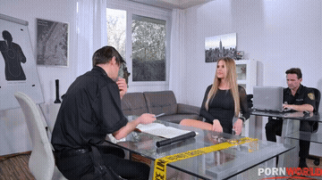 Police Role Play Rough Threesome GIF