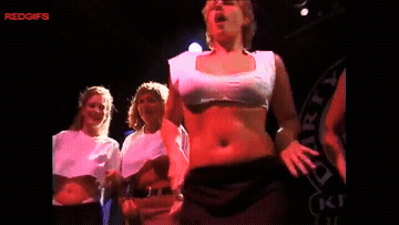 Red Panty Night For This Blonde GIF